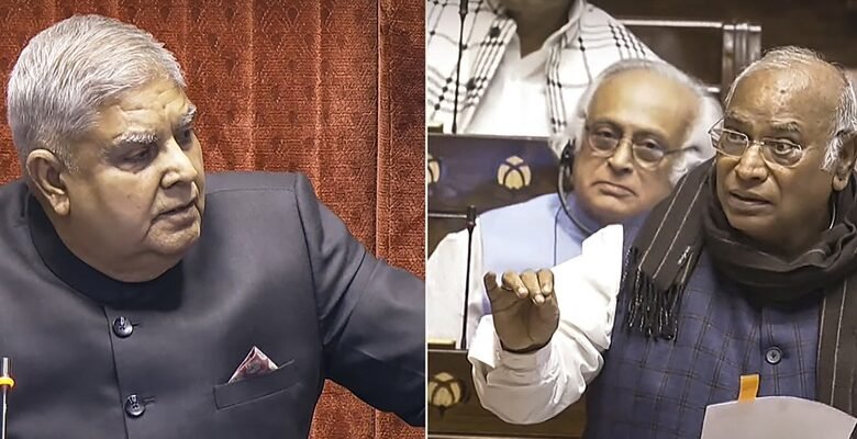 धनखड़ और खरगे के बीच तीखी नोकझोंक